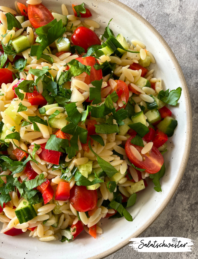 Griechischer Orzo Salat Nudelsalat mit Kritharaki