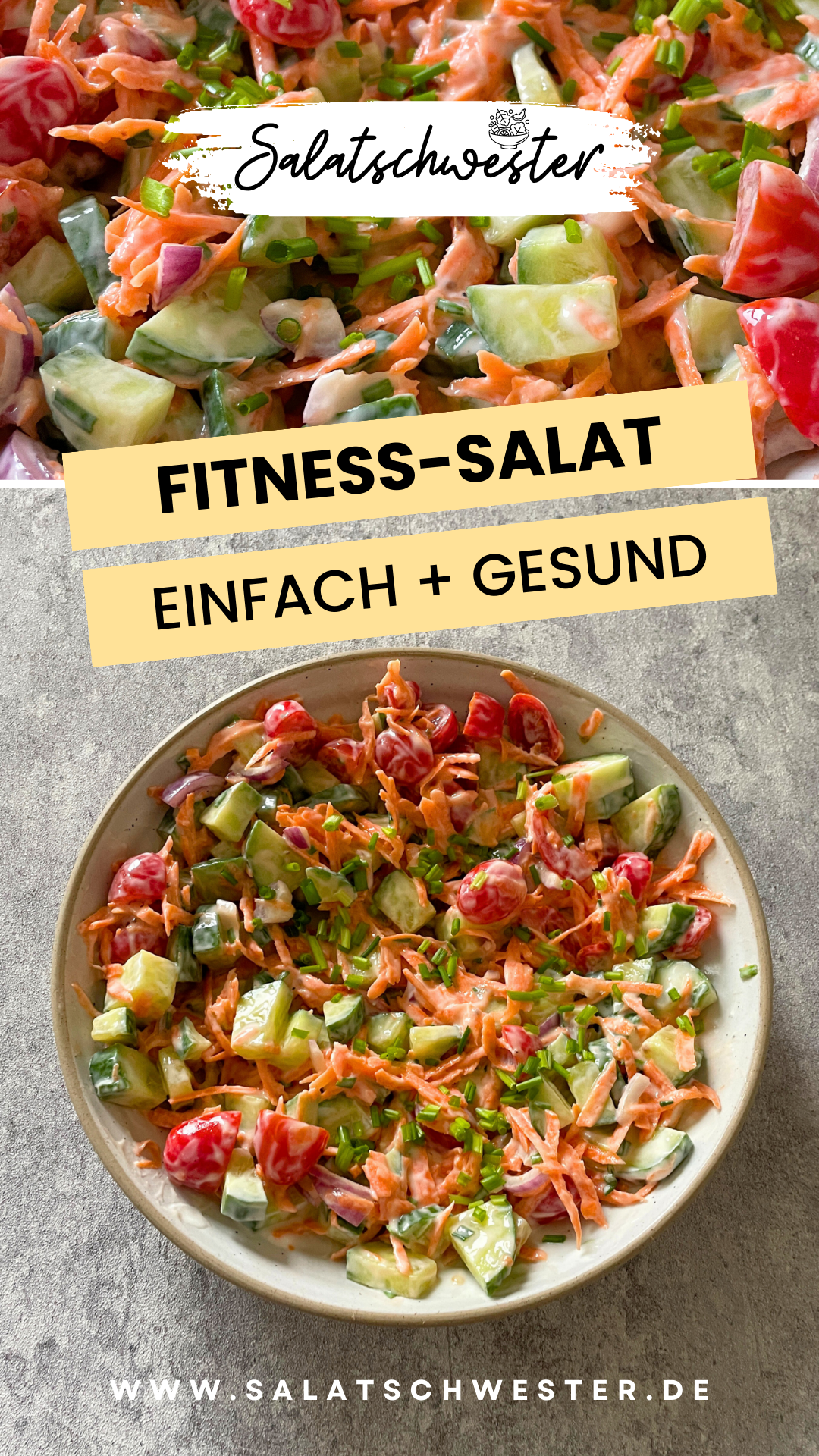 Bereit für einen Fitness-Salat, der nicht nur deine Geschmacksknospen, sondern auch deine Gesundheit verwöhnt? Mein veganes Joghurtdressing verleiht diesem Salat eine cremige und zugleich erfrischende Note, während die knackigen Karotten für einen Hauch von Süße sorgen. Dieser Salat ist nicht nur eine Mahlzeit, sondern ein Fest für alle Sinne, das dich auf eine kulinarische Reise mitnimmt und dich mit wertvollen Nährstoffen versorgt.