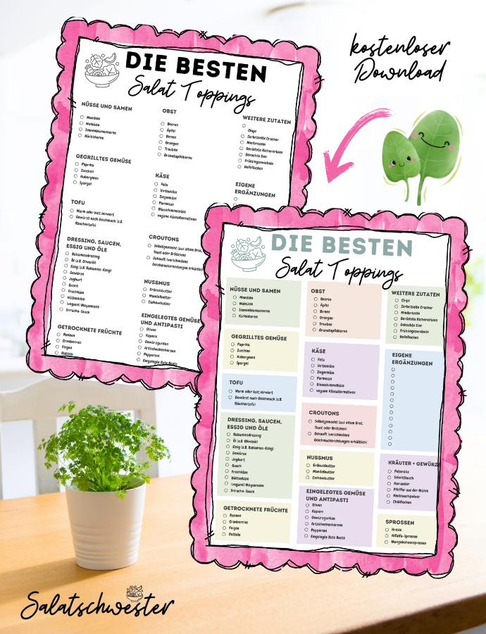 checkliste und kostenlose liste für vegane und vegetarische salattoppings