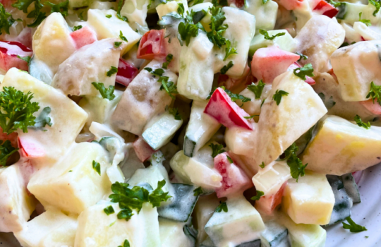 Kartoffelsalat sommerlich leicht und vegan