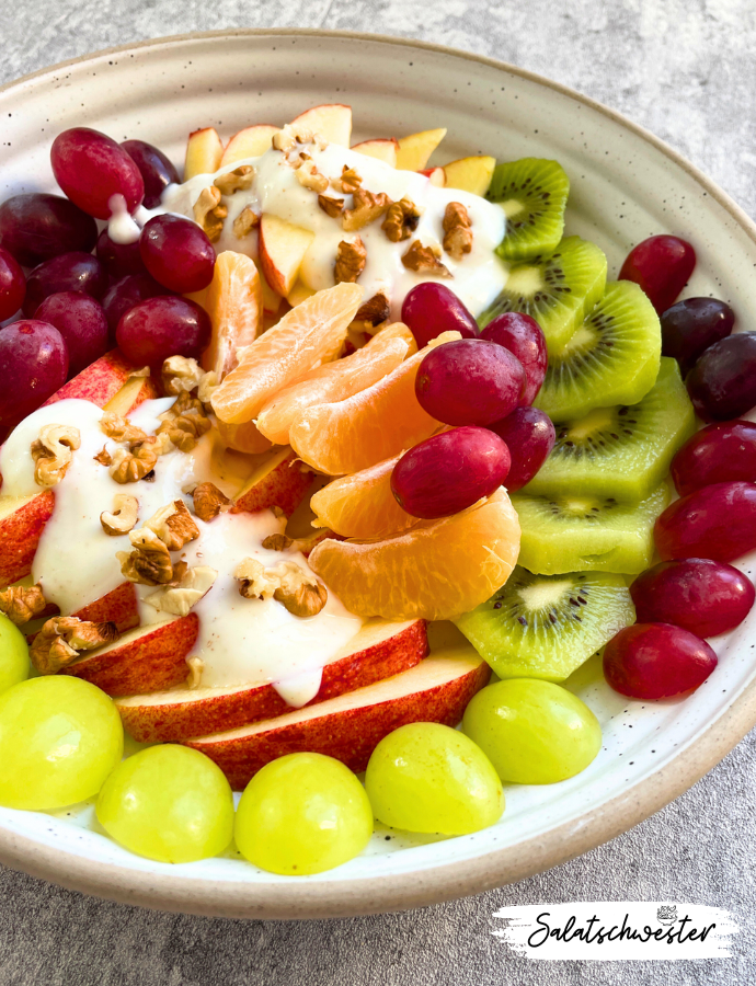 Winterlicher Obstsalat mit Zimt-Joghurtdressing