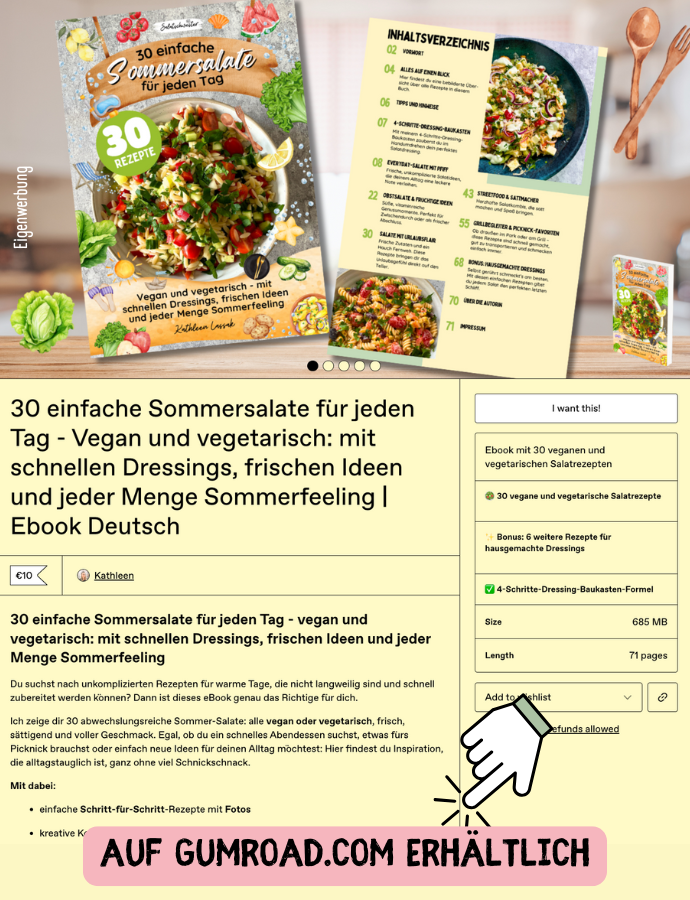 30 Sommersalate für jeden Tag eBook von Salatschwester | Eigenwerbung