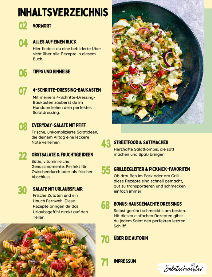 Hausgemachter Sommersalat mit Couscous, Kichererbsen und Zitronendressing, als Meal Prep angerichtet.