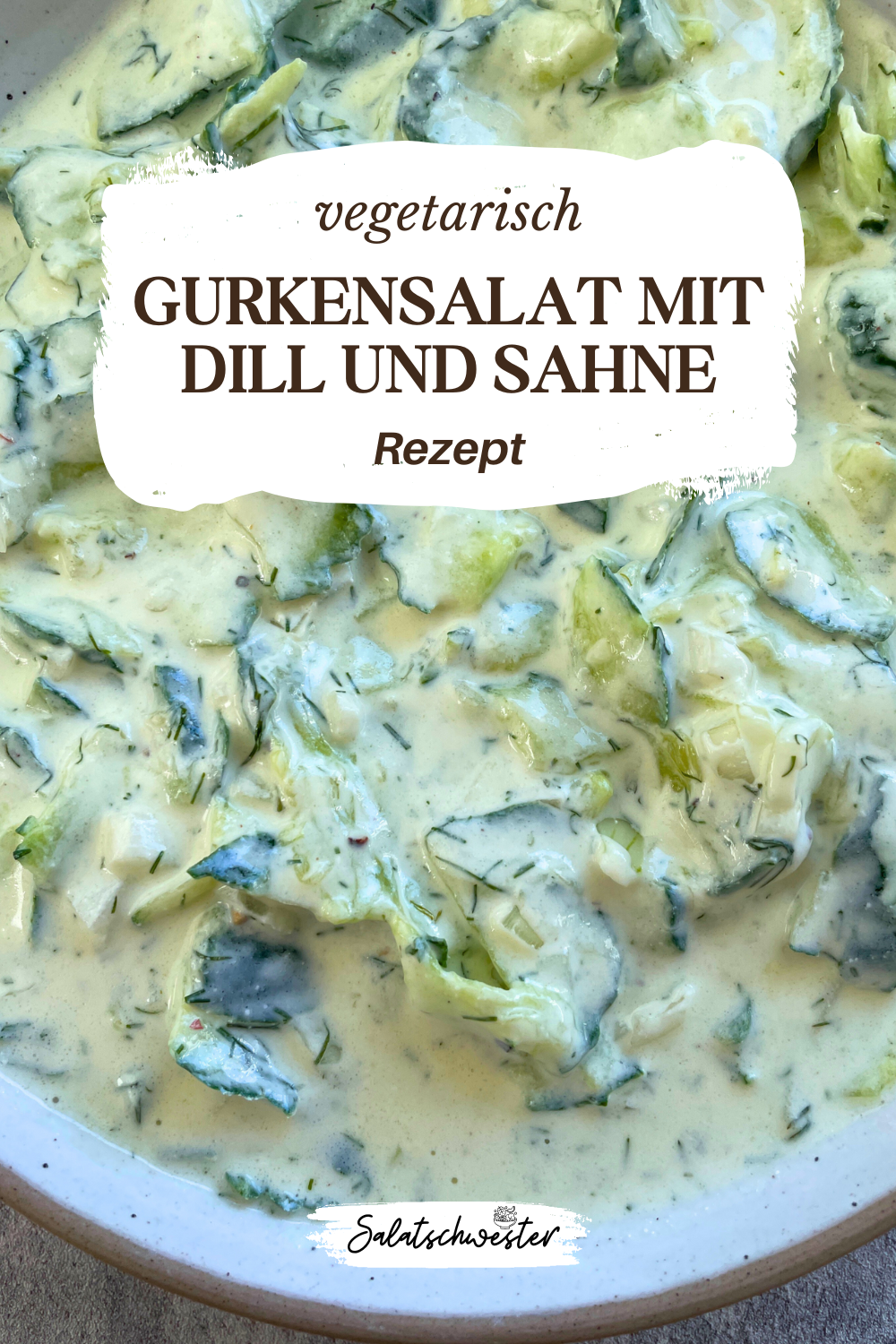 Leichter Gurkensalat mit cremigem Sahne-Dressing