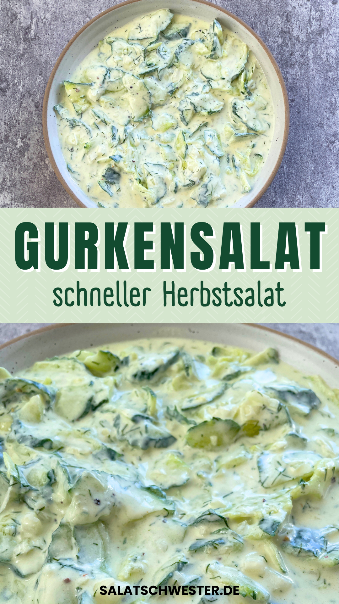 Leichter Gurkensalat mit cremigem Sahne-Dressing